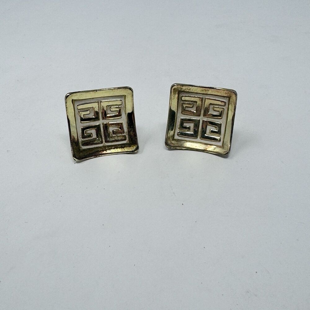 VTG Jaybee JB Manufacturing Corp Square Drawer Knobs MCM Mid Century Gold x2